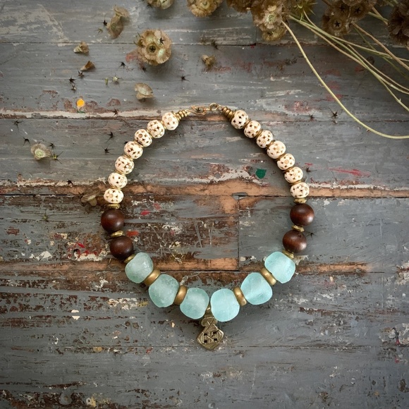 1900's ANTIQUE KROBO GHANA AFRICAN GLASS BEADED NECKLACE - Picture 10 of 10